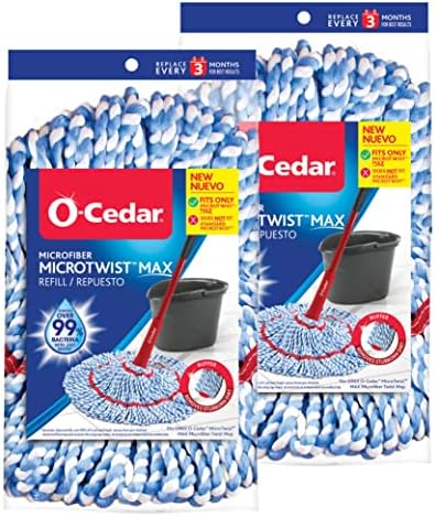 O-Cedar MicroTwist MAX Mop Head Refill Soft Durable and Easy to Use
