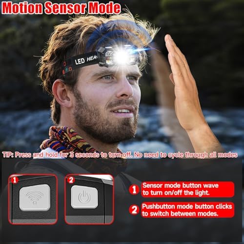 Northlet Rechargeable Headlamp 6-Pack 3000 LUMEN HEADLIGHT FOR OUTDOORS