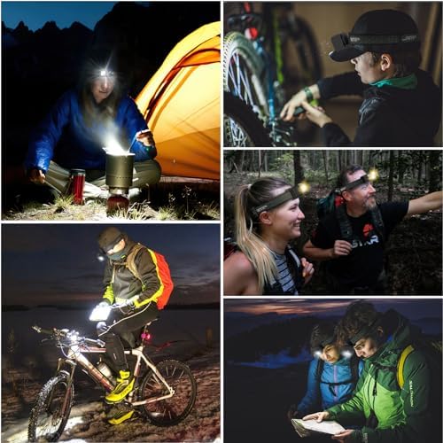 2-Piece Rechargeable LED Headlamp Set 2500-lumen Waterproof 90Adjustable Magnetic Adsorb