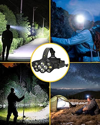 Victoper Rechargeable Headlamp 22000 Lumen 10 LEDs Head Light
