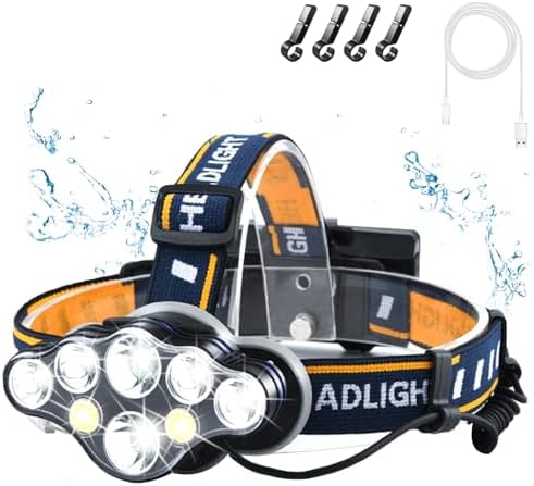 Rechargeable 8 LED Headlamp