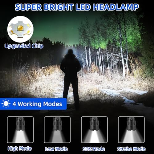 Rechargeable LED Headlamp 2-Pack for Adults