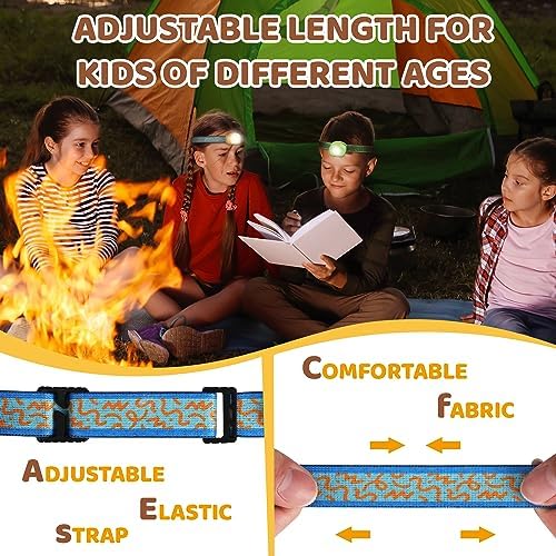 Adjustable RGB Headlamp for Kids camping reading and Halloween fun