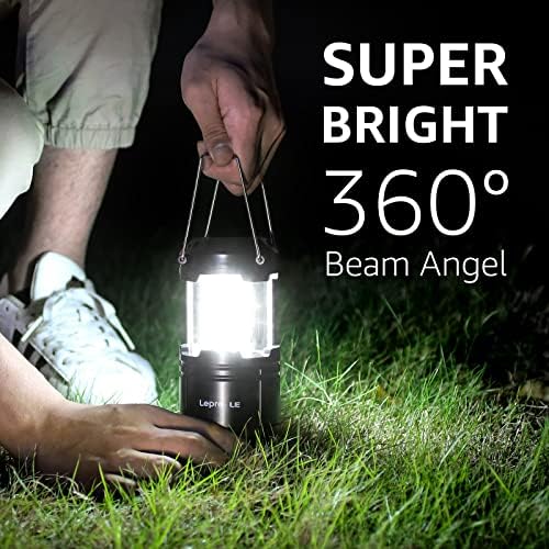 Lepro Bundle - 4 LED Camping Lanterns and Headlamp with Motion Sensor