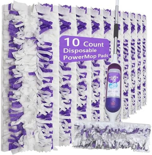 Mewvine Disposable Mop Pads for Swiffer PowerMop - 10 Count Multi-Surface Refills