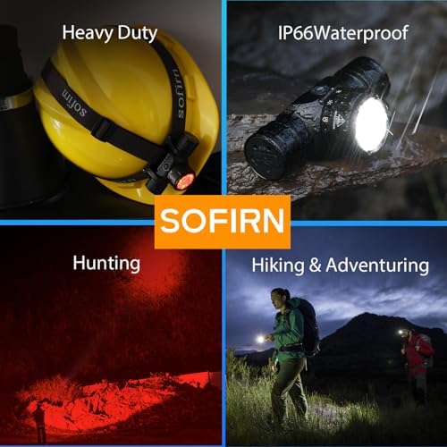 Sofirn HS21 2200 Lumen Multi-Mode Headlamp Rechargeable Waterproof for Camping Hunting
