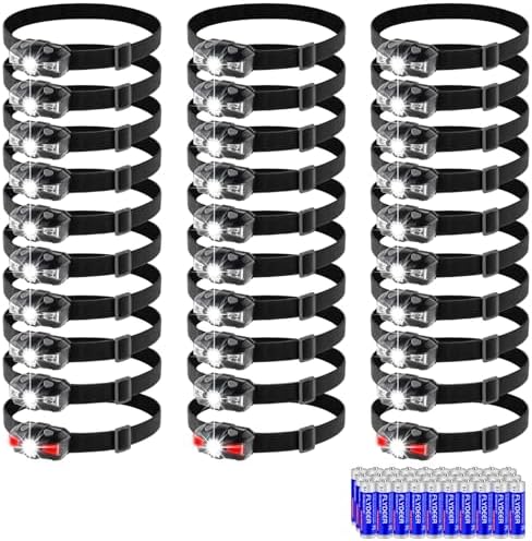 30-Pack LED Headlamp Red Light Perfect for Emergencies