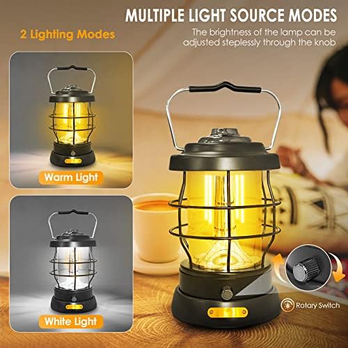 Electric Camping Lantern 1500LM Rechargeable 2 Modes Portable