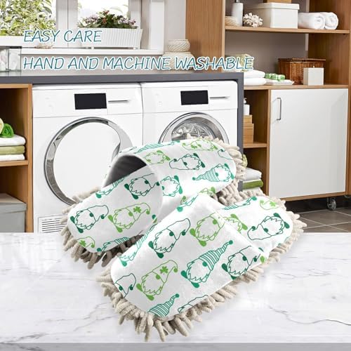 St Patricks Day Gnome Mop Slippers