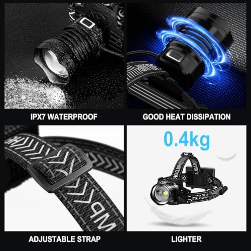 Sturdy Headlamp with Extra-Bright Lights for Outdoor Use