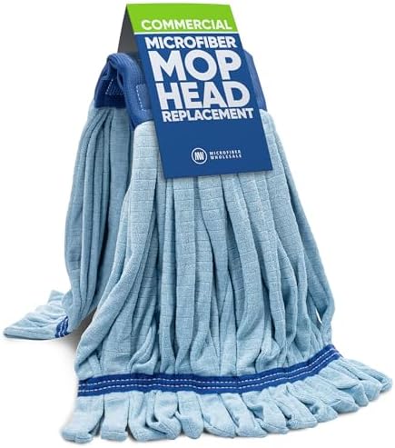 Commercial Microfiber Mop Head Replacement - 1 Pack Blue Large