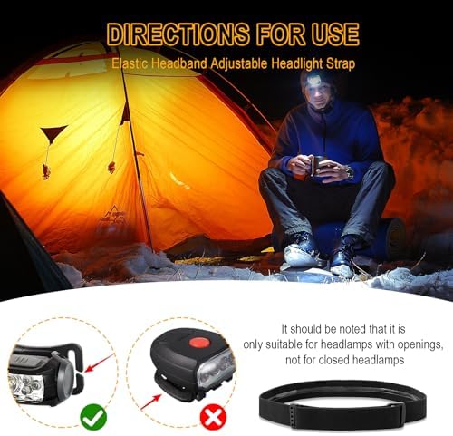 Elastic Headlamp Strap Replacement For Camping Hiking