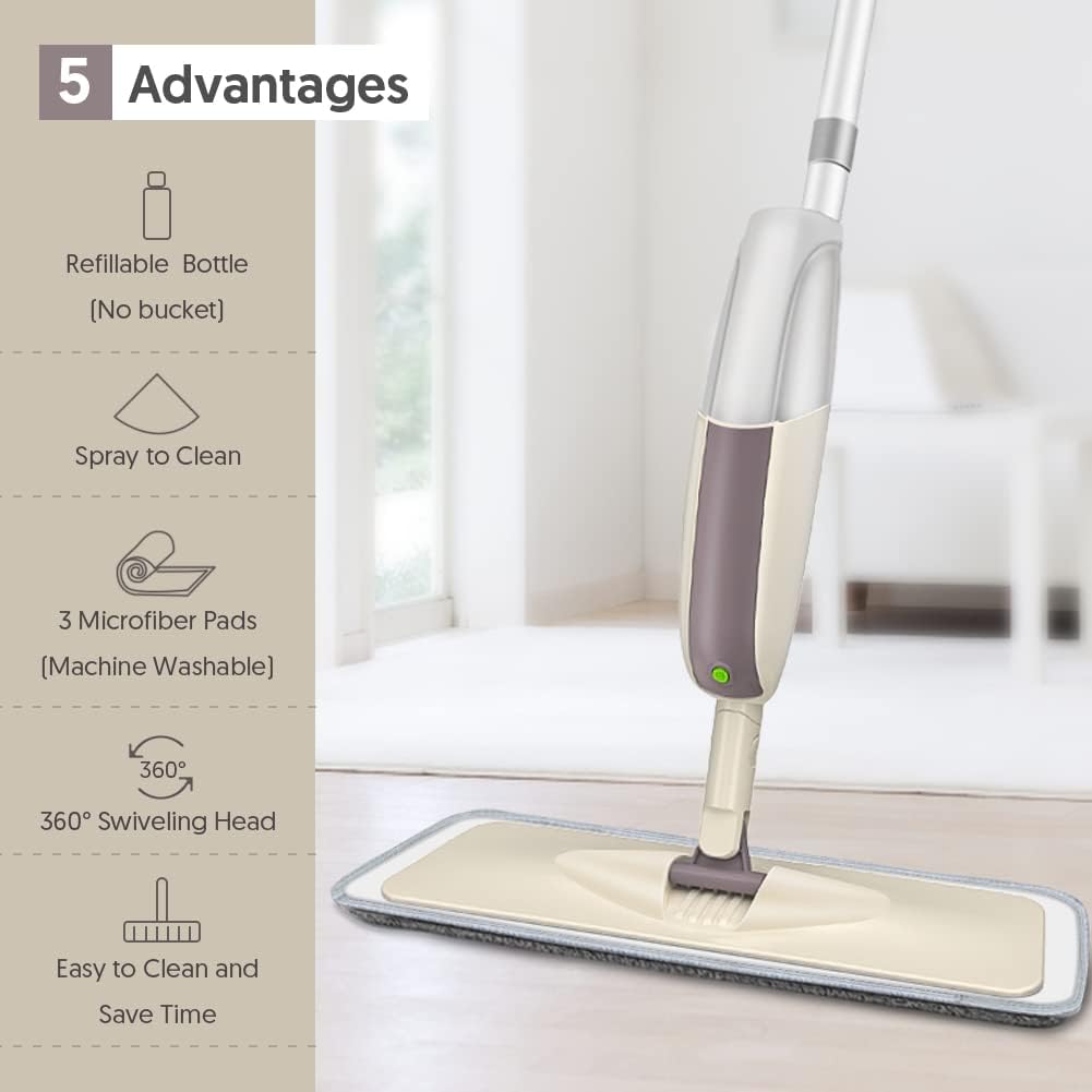 Efficient Steam Mop with Microfiber Pads for Wet Dry Cleaning