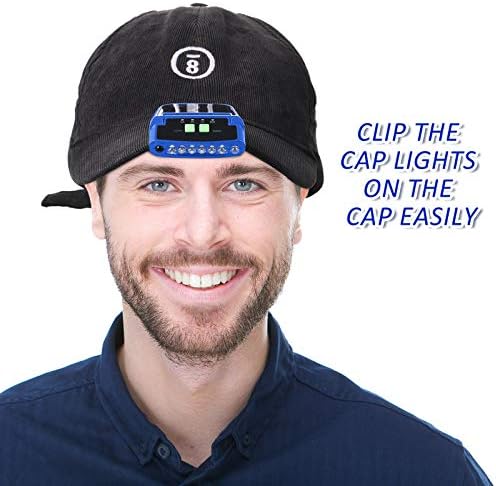 Mudder 2 Pieces LED Clip Cap Flashlight USB Rechargeable