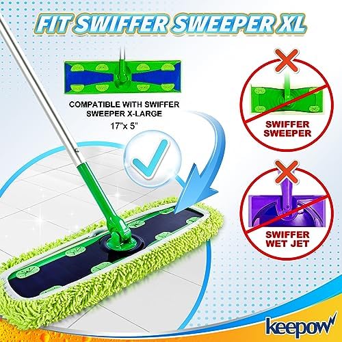 KEEPOW Reusable XL Mop Pads for Swiffer XL Sweeper