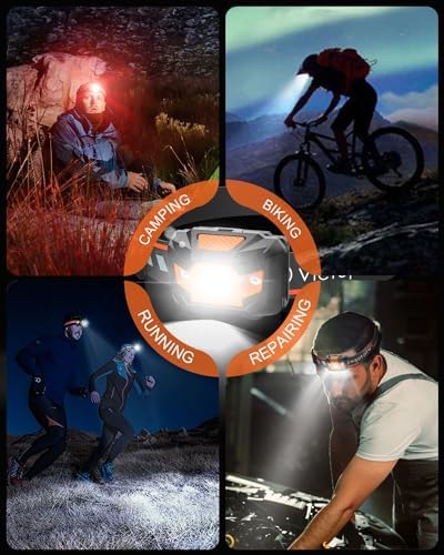 Victoper Headlamp 2 Pack with 4 Modes and Red Light 1