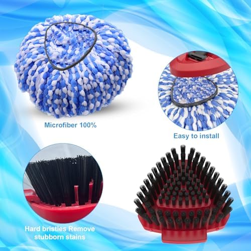 2 Pack Replaceable Spin Mop Heads for O Cedar RinseClean 2 Tank