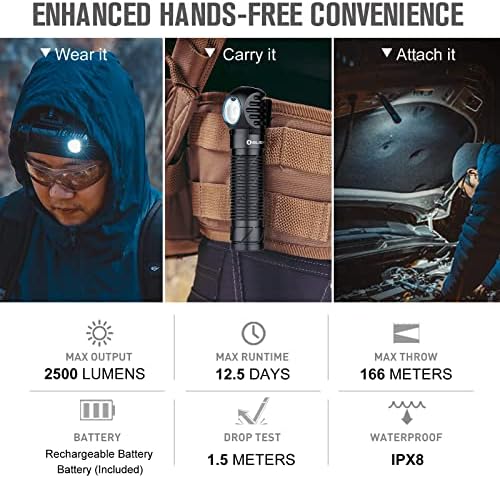 OLIGHT Perun 2 Bundle Baton4 Premium Edition Rechargeable Headlamp 2500 Lumens