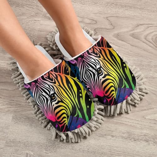 White Zebra Mop Slippers for Floor Cleaning