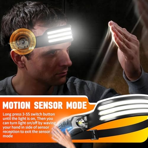 6-Piece Rechargeable LED Headlamp Perfect for Hiking Camping