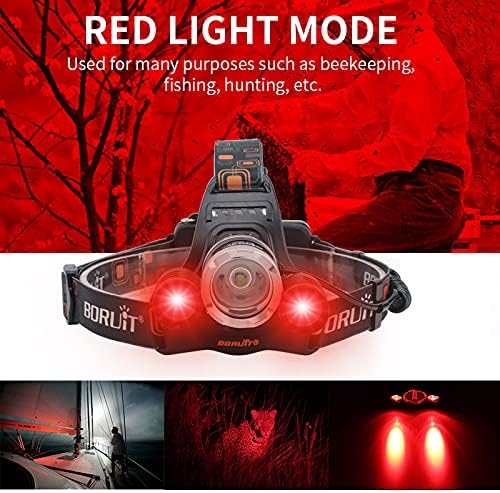BORUIT RJ-3000 Ultra Bright LED Headlamp 5000 Lumens