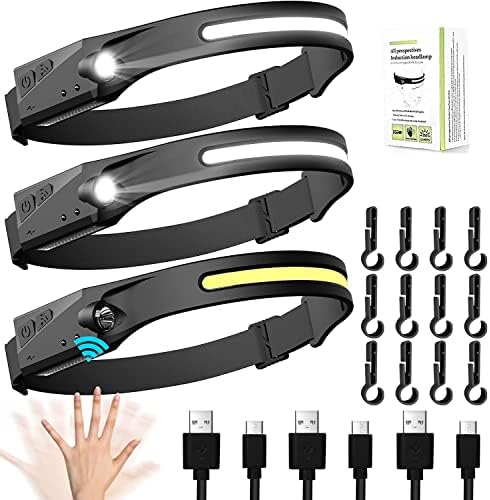 3-Piece Rechargeable LED Headlamp Set with 230 Beam