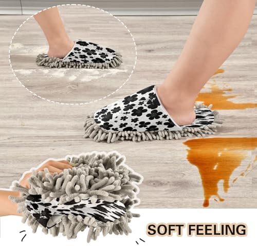 Zhirexin Black Flowers Kitchen Slippers