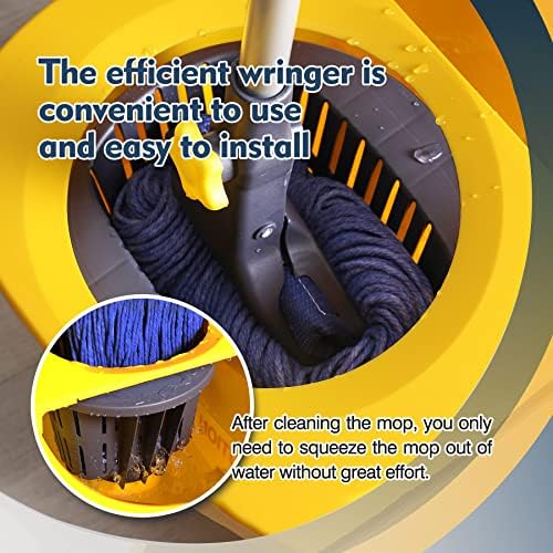 Yocada Looped-End String Wet Mop Heavy-Duty Telescoping Replacement Heads Included