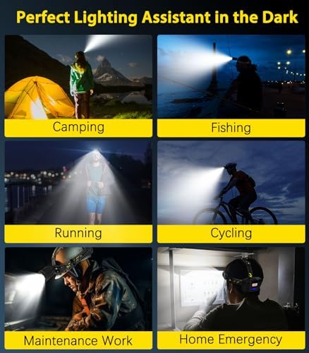 MoKo Rechargeable Headlamp 40H 7 Modes IP68 90 Adjustable