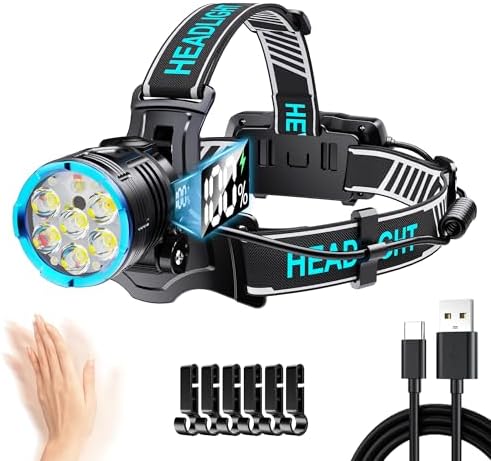 300000 LM Red Light Headlamp 7 Modes IP67 Waterproof