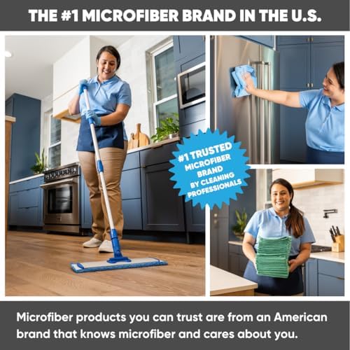 Quick Clean Durable 18 Microfiber Mop Pads 3-Pack