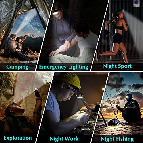 DAWINSIE 8 LED Rechargeable Headlamp Waterproof 4 Lighting Modes Adjustable Hiking-friendly