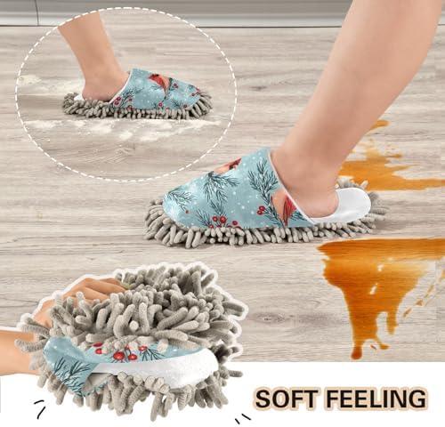 Cozy White Christmas Mop Slippers