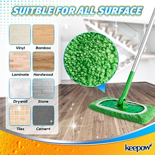 KEEPOW Reusable Wet Pads Refills Compatible with Swiffer Sweeper Mop