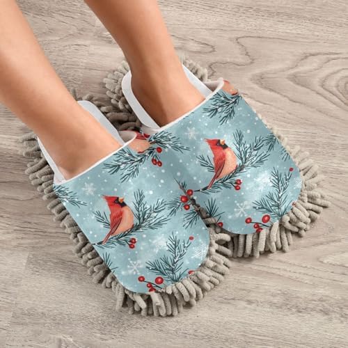 Cozy White Christmas Mop Slippers