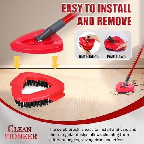 2-Piece Spin Scrub Brush for Efficient Floor Cleaning