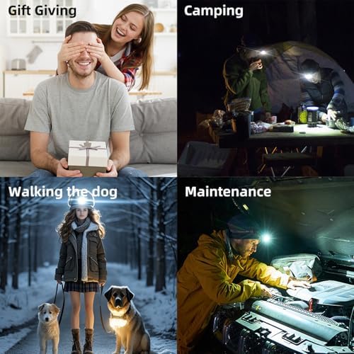 Hilngav Rechargeable Headlamp 3-Pack White Red Outdoor