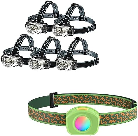 5-Pack Rechargeable LED Headlamp for Camping