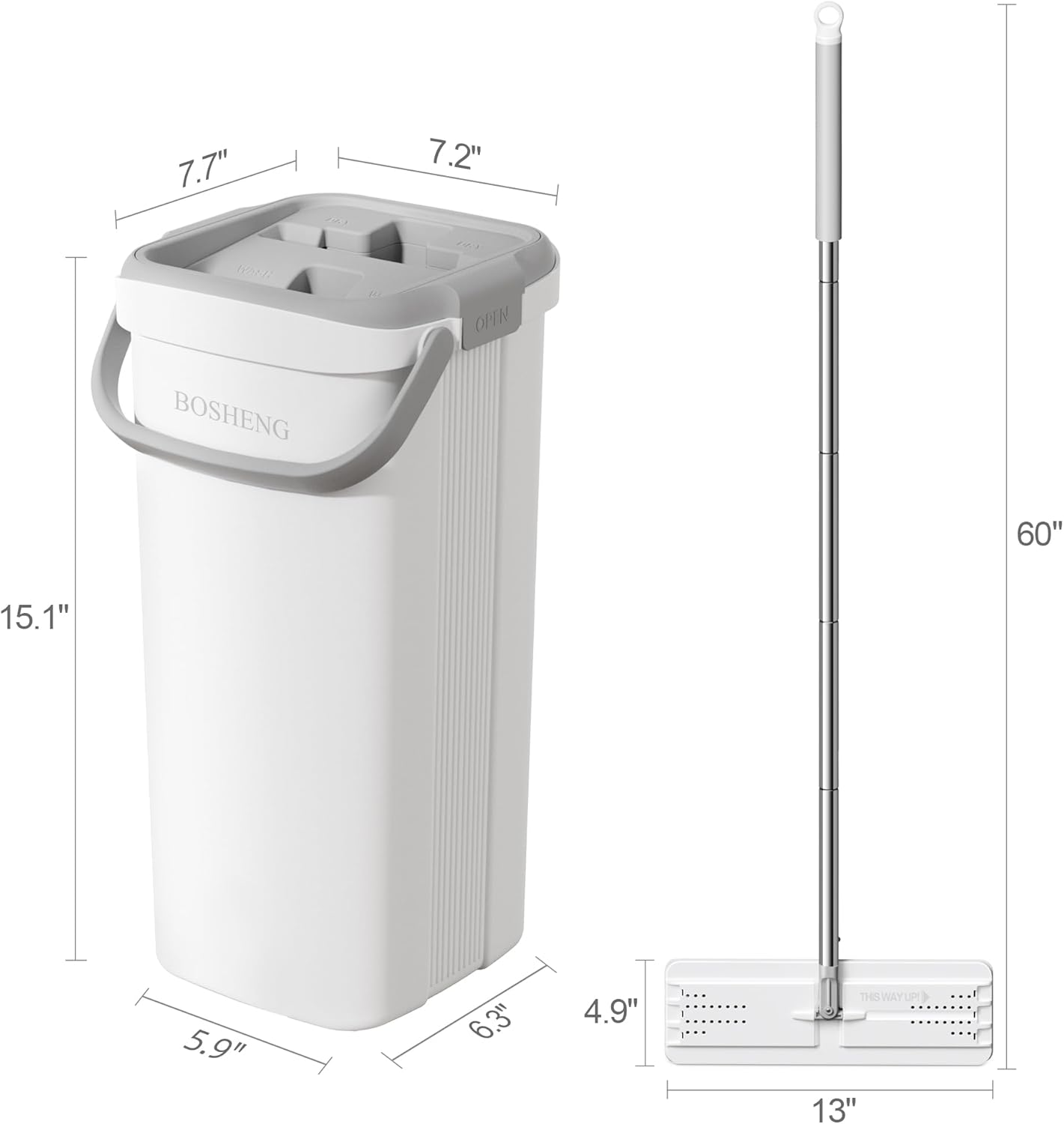 BOSHENG Mop and Bucket with Wringer Set