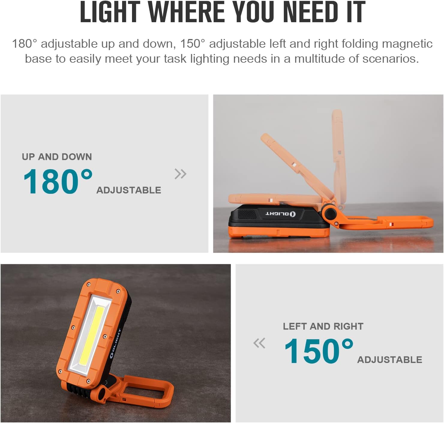 Swivel Pro COB Work Light 1500 Lumens Rechargeable