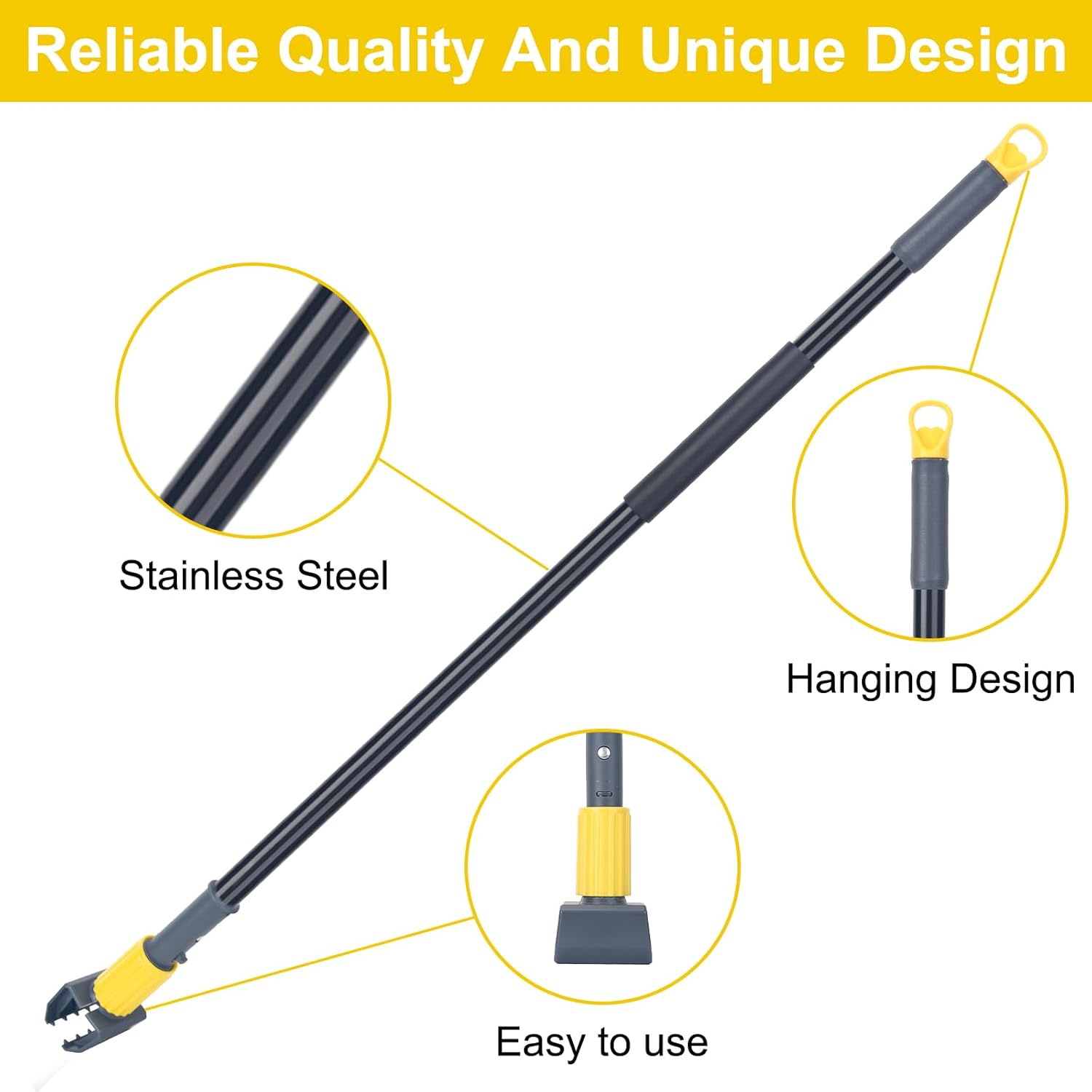 KeFanta Metal Mop Handle Durable Commercial Heavy Duty Mop Stick