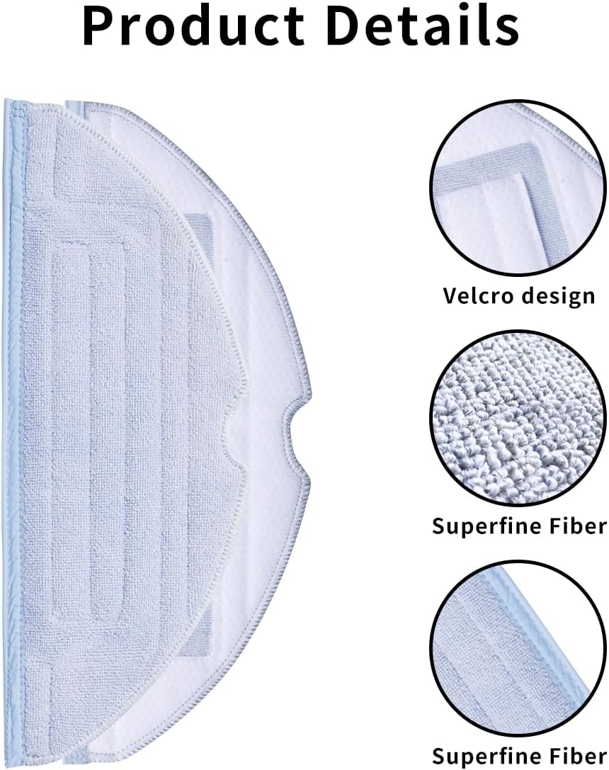 Roborock Robot Vacuum Set with 4 Microfiber Mop Cloth Pads