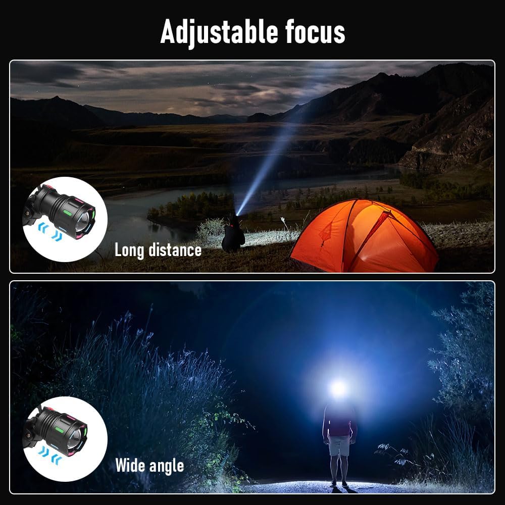 Casbomy Rechargeable LED Headlamp 990000 Lumens 90 Adjustable