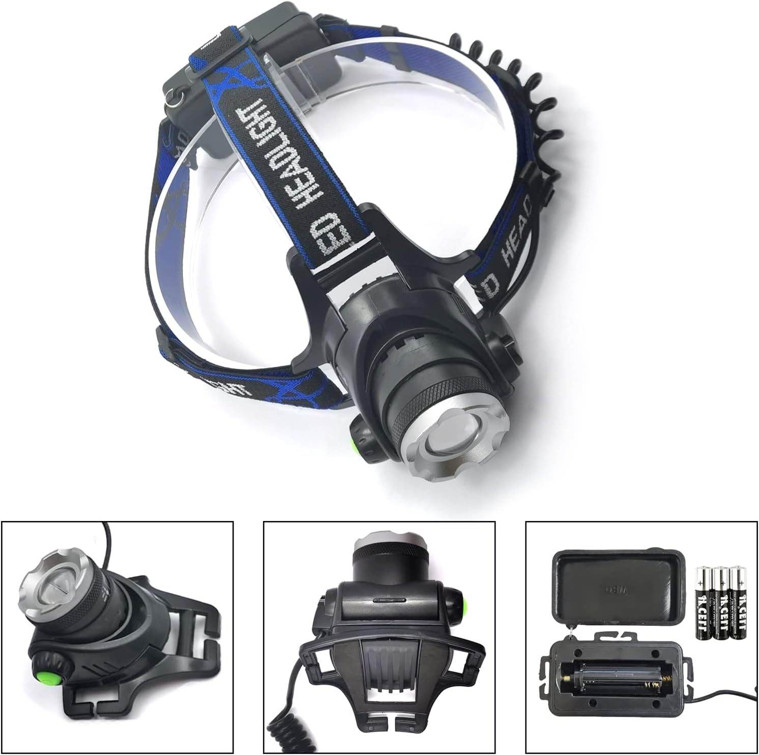 Durable Blue Light Headlamp for Night Fishing and Hunting