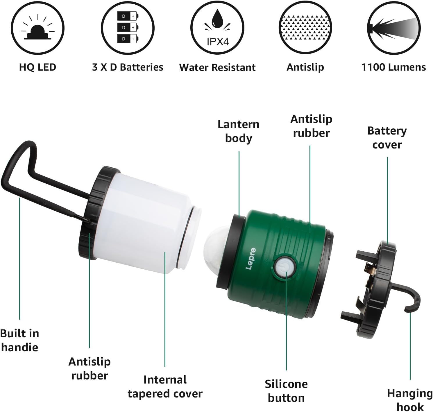 Lepro Lantern camping light Emergency Battery-Powered LED