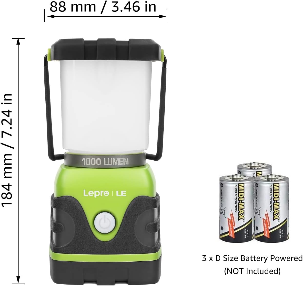 1000LM LED Camping Lantern with 4 Modes Waterproof Bright
