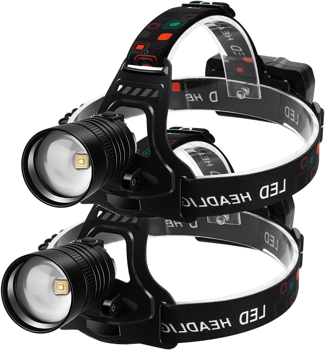 100000 Lumens LED Headlamp with Rechargeable Battery