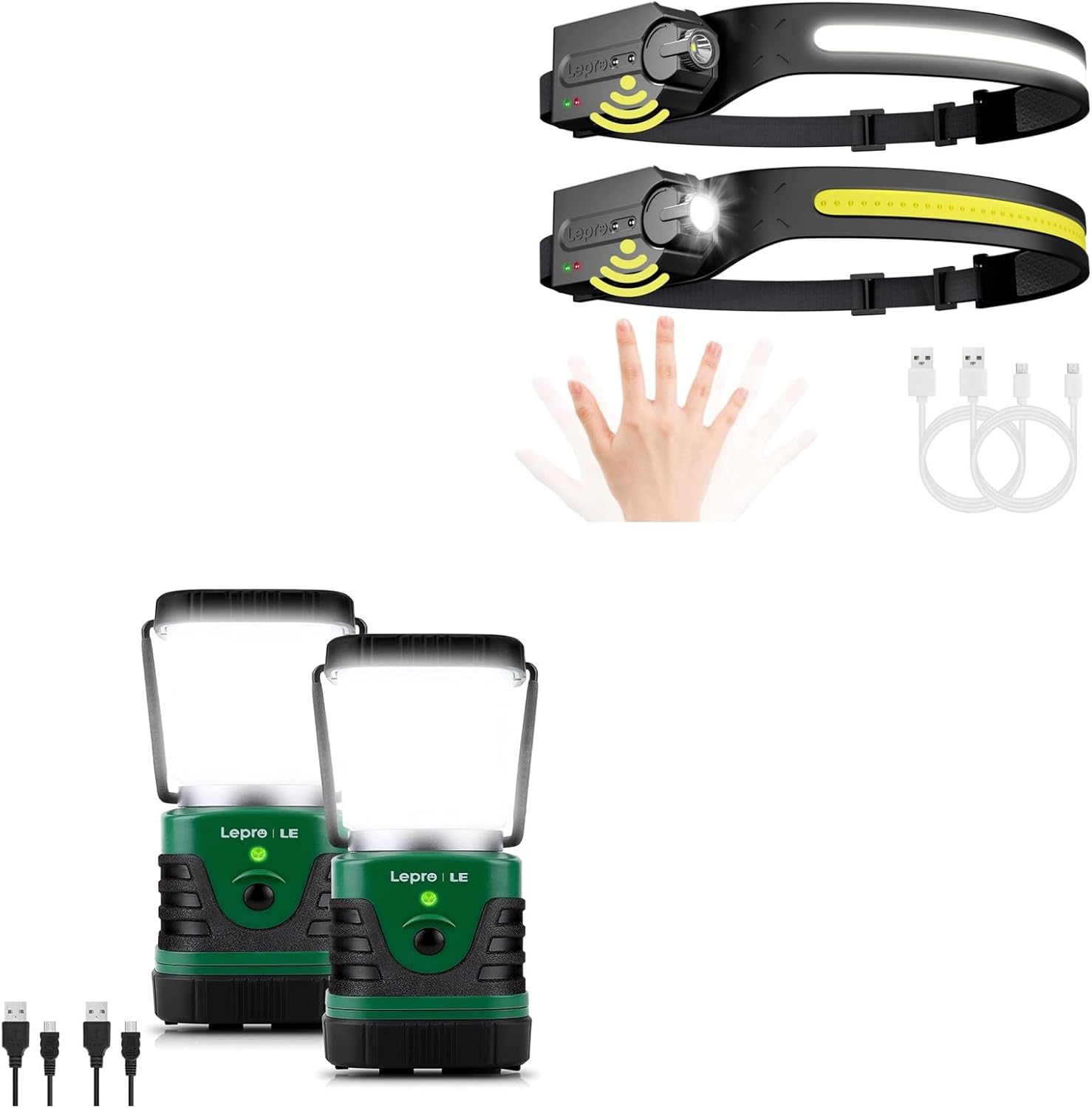 Lighting EVER Lepro Bundle - 1000LM LED Lantern with Power Bank and Headlamp