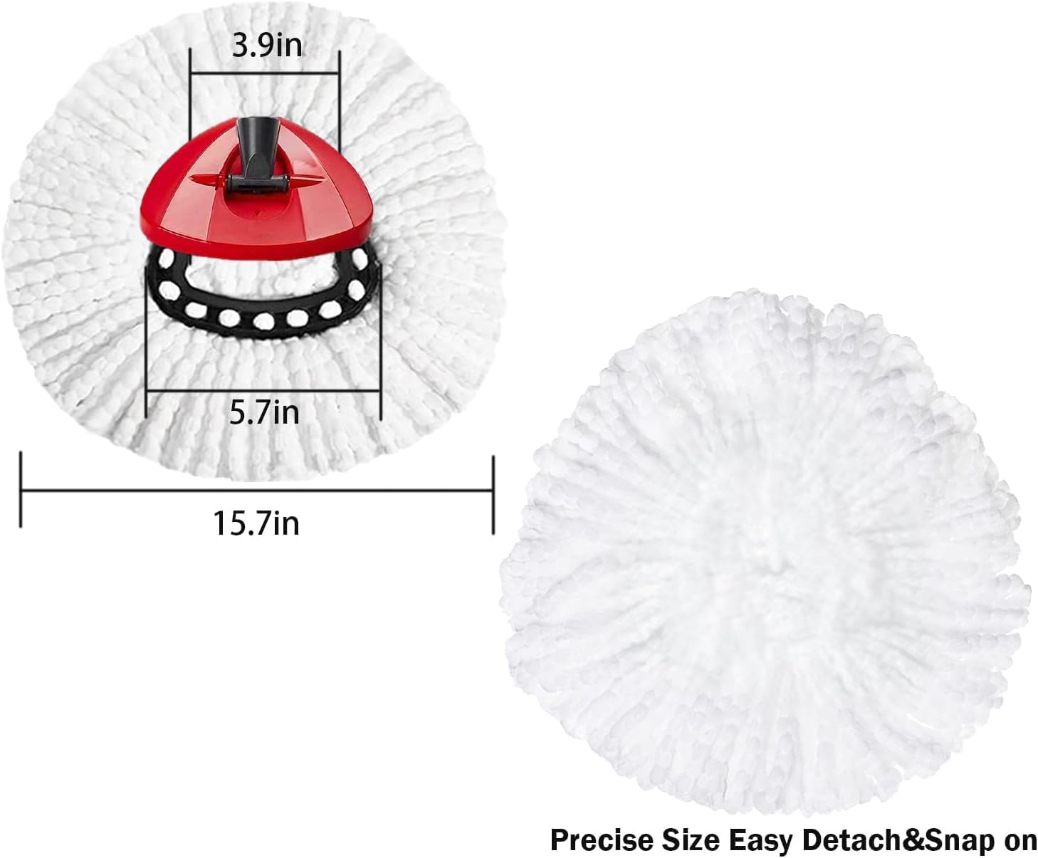 FOOKCIAN 4 Pack Microfiber Mop Refill Heads