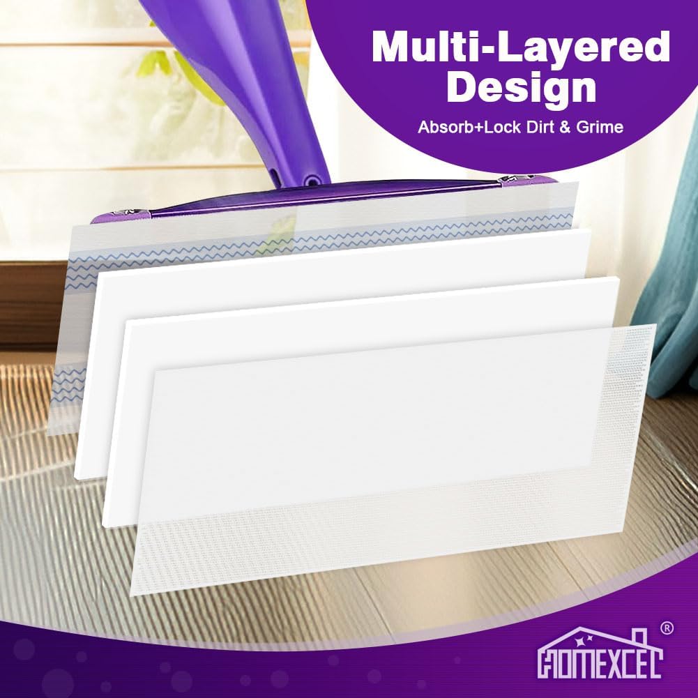 HOMEXCEL 32 Count Dry Floor Mop Pads for Swiffer WetJet